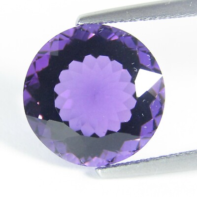 #ad 6.48Cts Stunning Natural Purple Amethyst 12mm Round Brazil Gemstone Ref VIDEO $39.99
