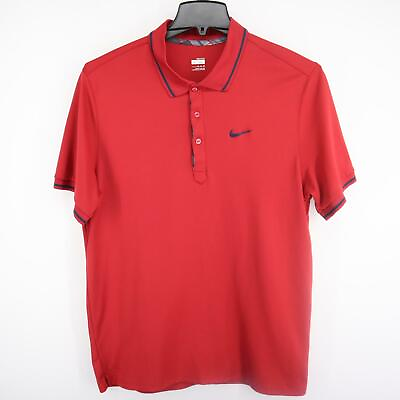 #ad Mens Nike Fit Dry Red Athletic Golf Polo Shirt Size XL Short Sleeve Casual Sport $8.68