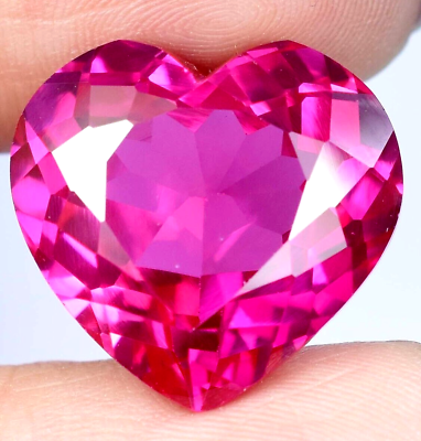 #ad 30Ct Natural Flawless Pink Ceylon Sapphire Heart Cut Loose Gemstone Free Gift $208.79
