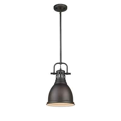#ad 1 Light Unique Statement Pendant Rubbed Bronze Height Adjustable Dimmable $47.99