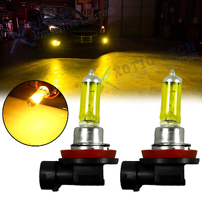 #ad 2PCS Halogen 55W H11 Fog Driving Light Bulbs 3000K Yellow High Power Lamps $14.98