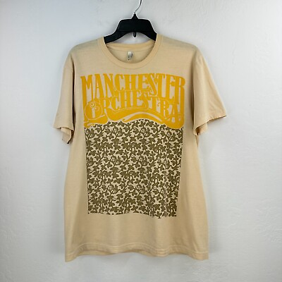 #ad Vintage American Apparel T shirt Mens M Tan Yellow Manchester Orchestra Y2K $29.88