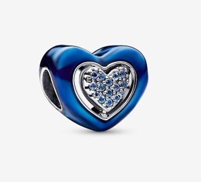 #ad New Pandora S925 Silver Spinnable Authentic Heart Charm Bead w pouch $28.99