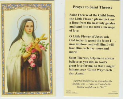 #ad Holy Card quot;Prayer to Saint Theresequot; *Prayer on Back {Holy Card} #01 S2} $2.66