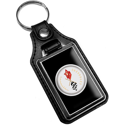 #ad Compatible with 1953 1955 Corvette Color Designs Faux Leather Key Ring $16.95