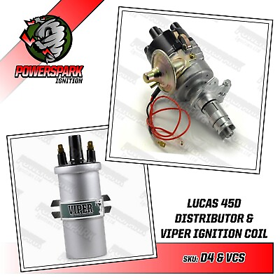 #ad 45D Electronic Distributor and Sports Viper Dry Ignition Coil Powerspark GBP 89.95