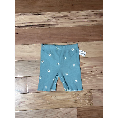#ad Jessica Simpson Capri Pants Girls 12 Months Blue Floral Pull On Stretch Knit New $6.99