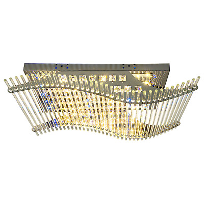 #ad 7 Color K9 Crystal Ceiling Light LED Chandelier Remote Control Pendant Lighting $82.79