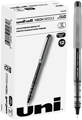 #ad Vision Needle Rollerball Pens Pack of 12 Fine Point Writing Instruments $21.23