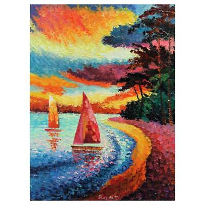 #ad Antanenka quot;Ships Sail in The Skyquot; Hand Signed Original Painting Canvas COA $1575.00