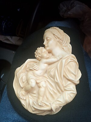 #ad Collectible Vintage Religious Plaque Madonna amp; Child Virgin Mary RARE $69.99
