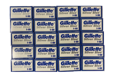 #ad Gillette Silver Blue Double Edge Razor Blades 100 Blades Made in Russia $13.49