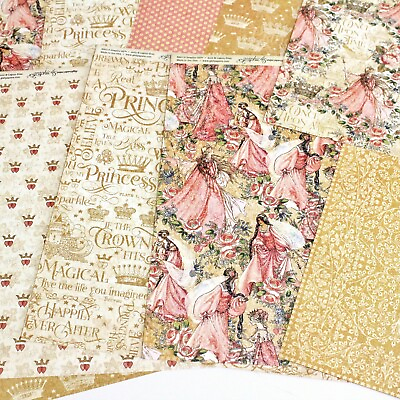 #ad Graphic 45 Cardstock Princess Collection Fairy Tale Scrapbook Paper 12 x 12 LOT $15.99