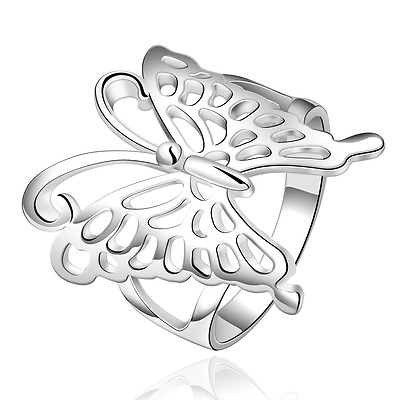 #ad Sterling Silver Plated Fashion Ring Women Butterfly B369 $7.99