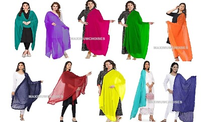 #ad Dupatta Cotton Stole Scarf Plain Long Chunni Indian Lightweight Stole Hijab $14.24