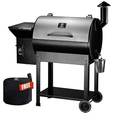 #ad Z GRILLS Wood Pellet BBQ Grill Smoker. Free Cover. 697 sq Cooking Area 7002E $374.00