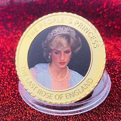 #ad British Princess Diana S1961 1997 Gold Plated Commemorative Coin UK Collectible $8.54