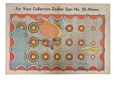 #ad Rare Peter Max Pisces Zodiac Sign Poster Chicago tribune No. 10 FRAMED $395.00