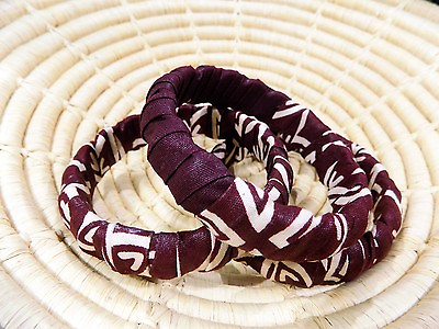 #ad African Fancy Wax Print Kitenge Ankara Fabric Bangle Set new bracelets jbak120 $9.97