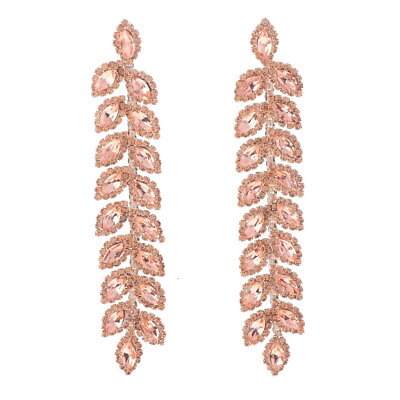 #ad Rose Gold Tone Large Crystal Rhinestone Chandelier Post Earrings ESE2466 PCH $21.99