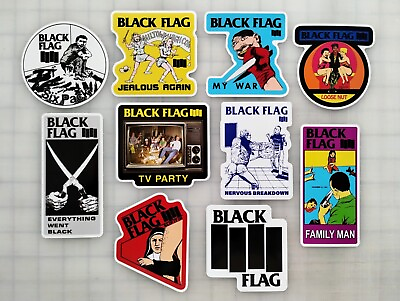 #ad Black Flag Vinyl Sticker Lot 10 Stickers punk hardcore circle jerks DRI crust $12.99