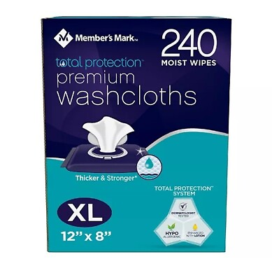 #ad Extra Large 240 Ct. Adult Wipes Washcloth Moist Disposable 12quot; X 8quot; $18.45