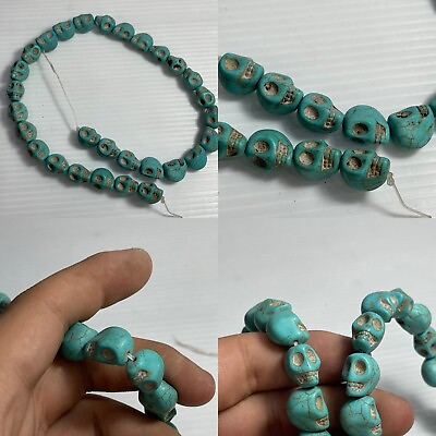 #ad Beautiful Vintage Syntactic Turquoise Skull Head Beads For Jewelry Making ￼￼￼￼ $50.00
