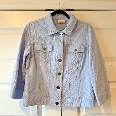 #ad chicos jacket women blue woven cotton size 1 $9.99