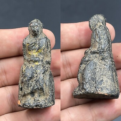 #ad Unique Ancient Near Eastern Terracotta Women Seated Statue $40.00