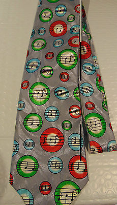 #ad Musical notes in Balls Silk tie C $15.99