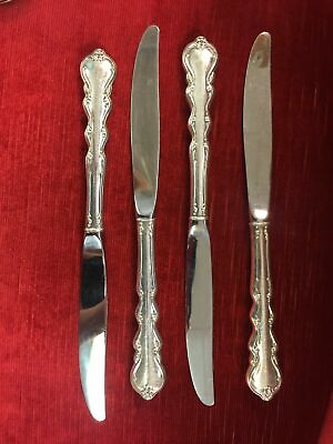 #ad Sterling International Angelique Luncheon Lunch Knives 9.25quot; Set of 4 $60.00