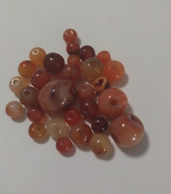 #ad Lot Antique Red Agate Himalayan Tibetan African Agate carnelian Beads $35.00