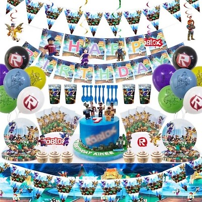 #ad Robloxs Birthday Party DecorationsBannerBalloons And More $19.00