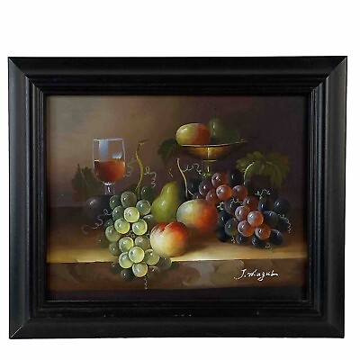 #ad Original Oil Painting Old World Masters Style Still Life Artist Signed Framed $59.99