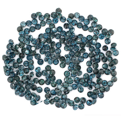 #ad Natural Loose Diamond Blue Color Round Clarity I1 I3 1.00 To 1.10MM 50Pcs $146.72