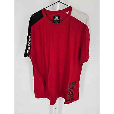 #ad Vintage Y2K Ecko Unltd Mens XL Short Sleeve T Shirt Black Red White Color Block $20.70