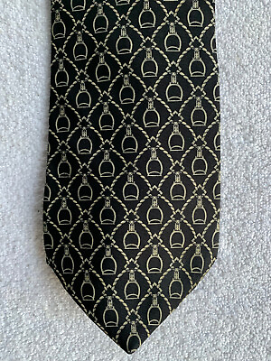 #ad Christopher Hayes Men#x27;s Silk Necktie Made in USA Equestrian Stirrup Rope Riding $19.91
