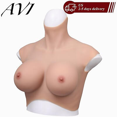 #ad Plus Size Breastplate Silicone Breast Forms Fake Boob for Crossdresser Trans $99.99