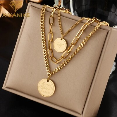 #ad Chunky Multi Layer Necklace Chain Trendy Choker Women Fashion Jewelry 88N $15.49