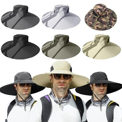 #ad Men Women Wide Visor Brim Hat Boonie Bucket Cap Summer Fishing UV Sun Protection $10.99