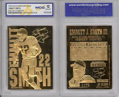 #ad EMMITT SMITH 1995 23KT Gold Card Sculpted NFL Dallas Cowboys Graded GEM MINT 10 $14.95