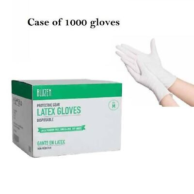 #ad Case of 1000 Disposable Latex Gloves Premium Powder Free BLUZEN $87.00