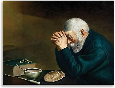 #ad Grace by Eric Enstrom Daily Bread Man Praying At Dinner art painting print $69.99