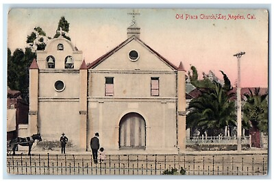 #ad 1909 Old Plaza Church Chapel Exterior Building Los Angeles California Postcard $19.95