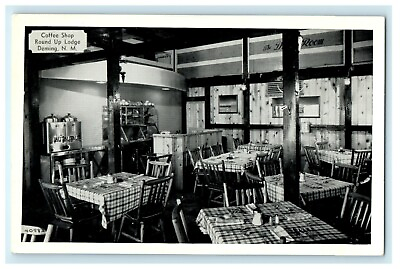#ad c1950#x27;s Coffee Shop Round Up Lodge Deming New Mexico NM Unposted Postcard $7.74
