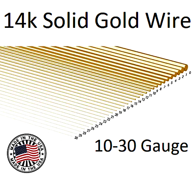 #ad Best 14K Solid Gold Yellow Round Wire Half Hard 10 30 Gauge 1quot; to 36quot; Wholesale $181.91