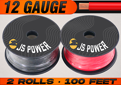 #ad 12 Gauge Primary Wire Remote Cable Red amp; Black CCA 2 Rolls 100 Feet Each $23.95