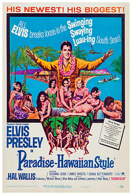 #ad Paradise Hawaiian Style Elvis Presley 1965 Movie Poster US Version $10.99