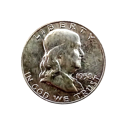 #ad 1958 D Franklin Half Dollar 50¢ ⁄⁄ 90% Silver L1 $17.77