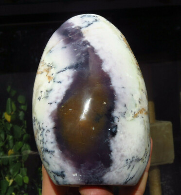#ad DENDRITIC GREEN OPAL PURPLE amp; ORANGE CHALCEDONY RARE LARGE UNIQUE CRYSTAL TOWER $222.00